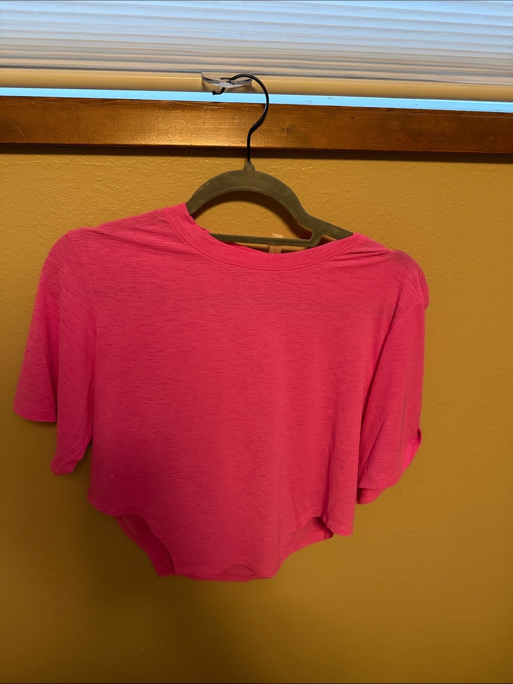 FP Movement by Free People Neon Pink Short Sleeve Crop Top